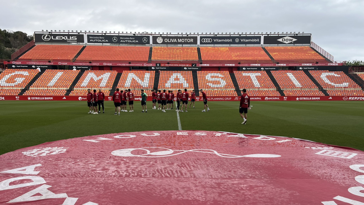 El césped del Nou Estadi Costa Daurada.