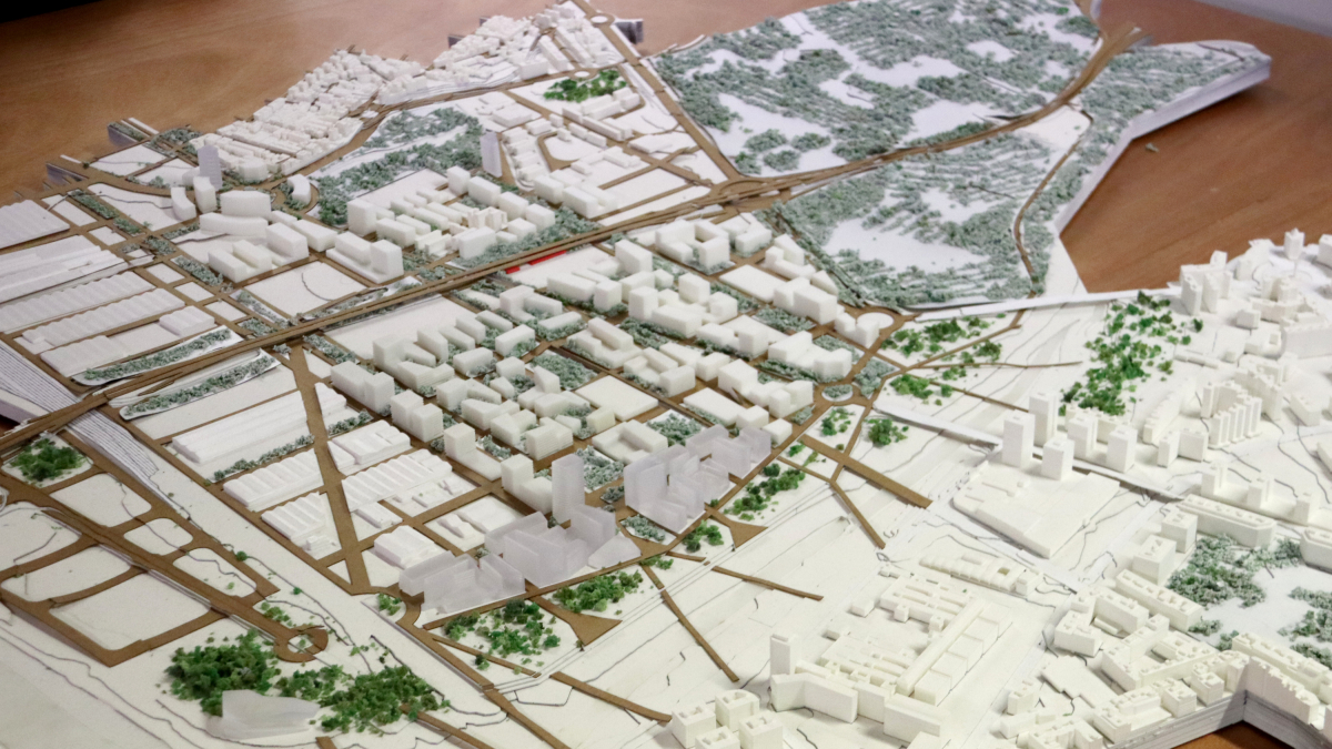 Detall de la maqueta de la nova zona d'Horta Gran que es vol desenvolupar amb el nou POUM de Tarragona.