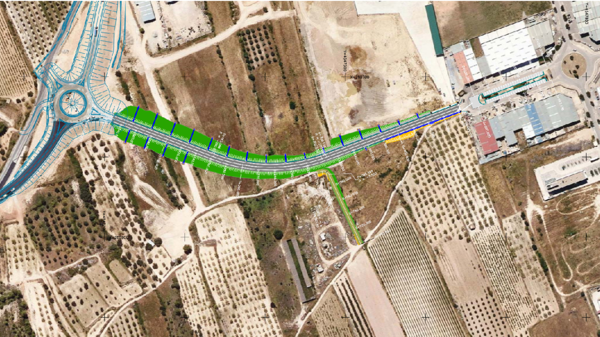 Plano del nuevo vial que conectará la carretera C-43 con el polígono la Plana de Gandesa.