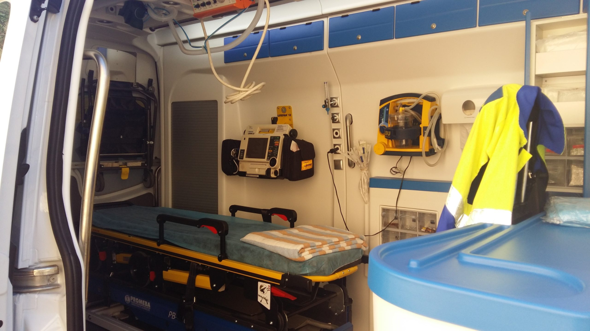 Imagen de archivo del interior de una ambulancia