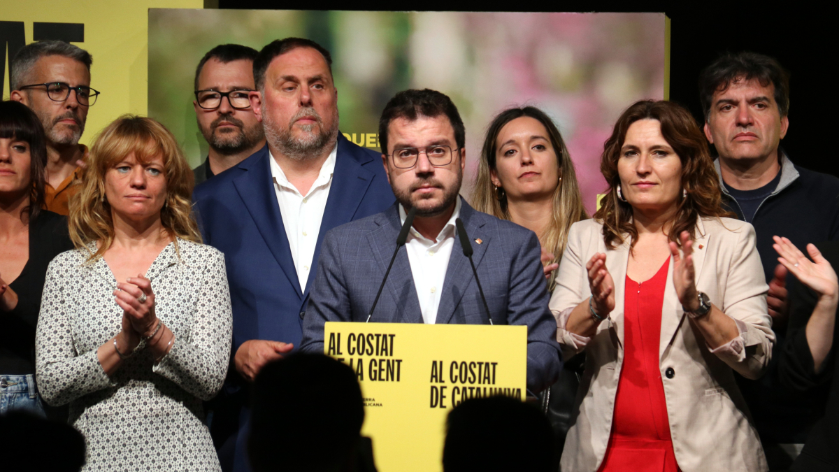 Comparecencia de ERC para valorar los resultados electorales.