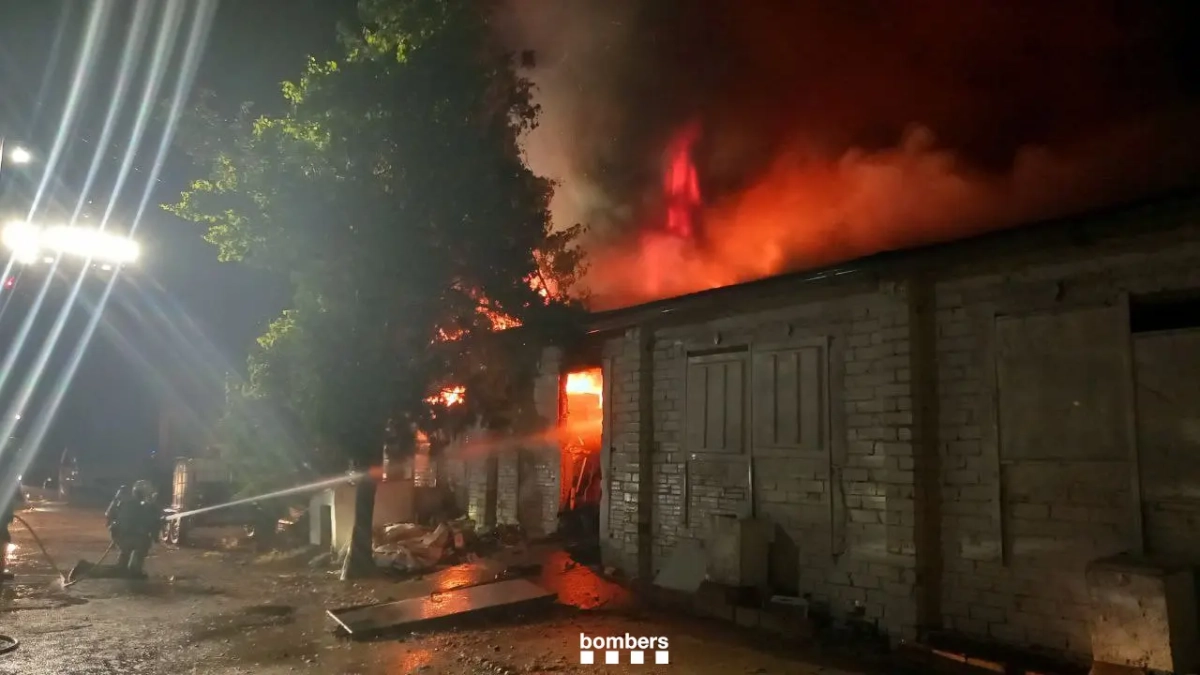 L'incendi ha provocat la caiguda del sostre de la granja.