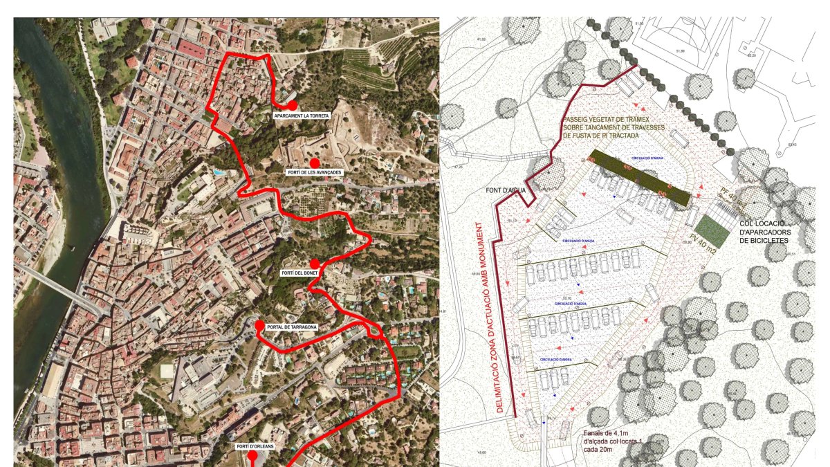 El circuito verde empezará en el Fortín de Orleans y acabará en la Torre medieval de Remolinos.
