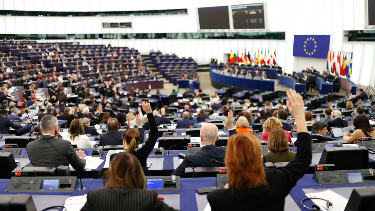 Votación en el pleno del Parlamento Europeo de Estrasburgo.