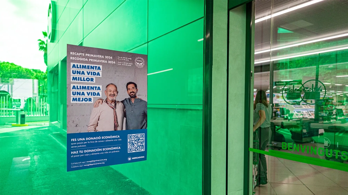 Cartell del Recapte Primavera en una botiga Mercadona.