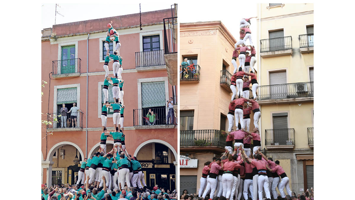 3de9f dels Castellers de Vilafranca a la Diada del Graller i 4de9f de la Colla Vella dels Xiquets de Valls per Sant Isidre.