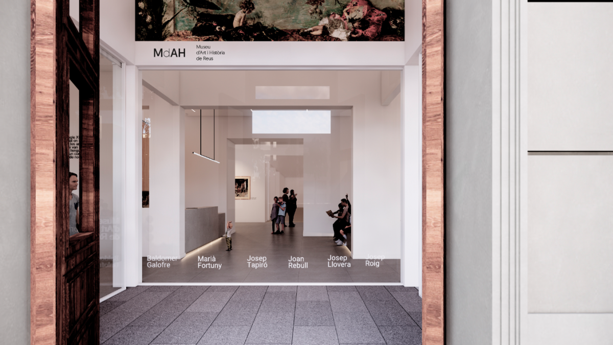 Imagen creada digitalmente sobre cómo será el vestíbulo del Museo de Arte e Historia de Reus después de las obras de reforma.