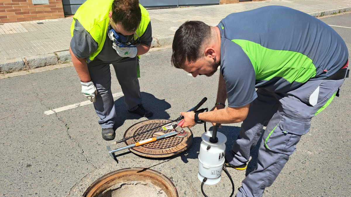 Imatge dels operaris de la lluita contra insectes, paneroles i rosegadors.