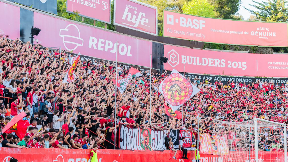 Imatge del partit entre el Nàstic i l'AD Ceuta.