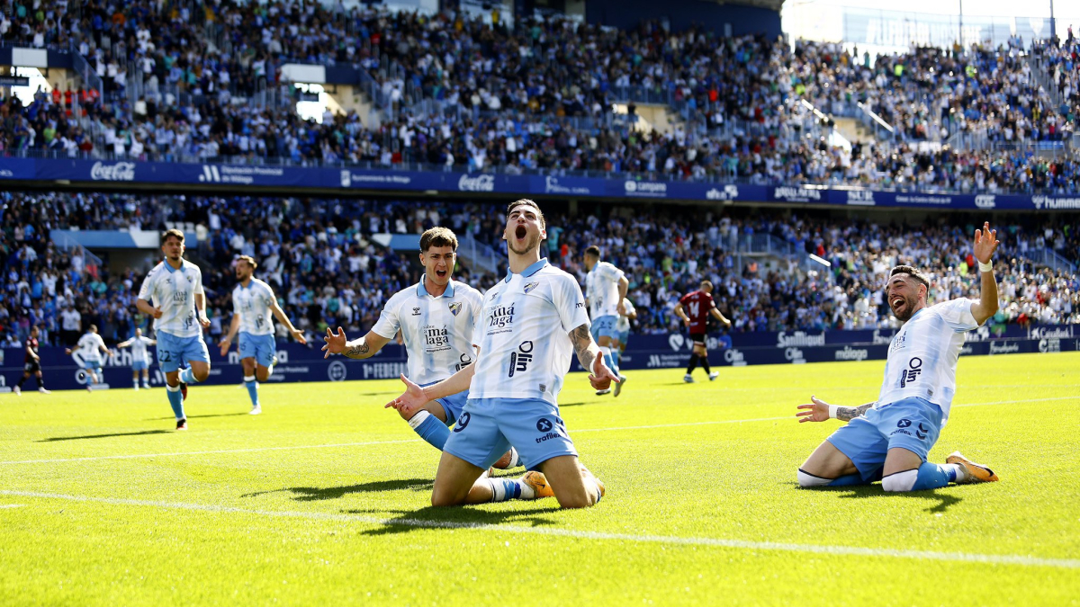El pitxitxi del Málaga, Roberto Fernández, celebrant un gol aquesta temporada.