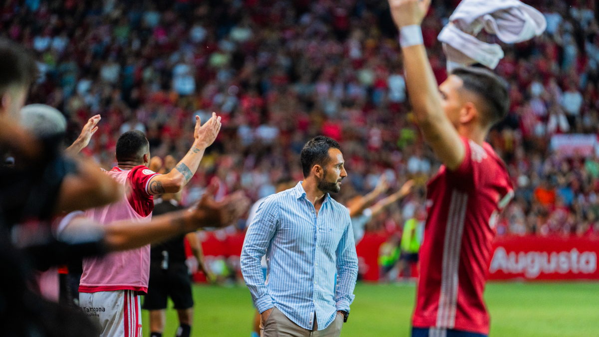 Imatge del partit entre el Nàstic i el Málaga