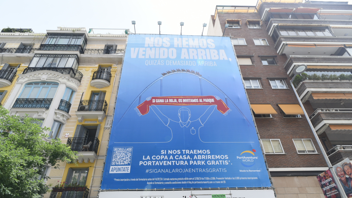 Imagen de la lona desplegada en Madrid para promocionar la campaña.