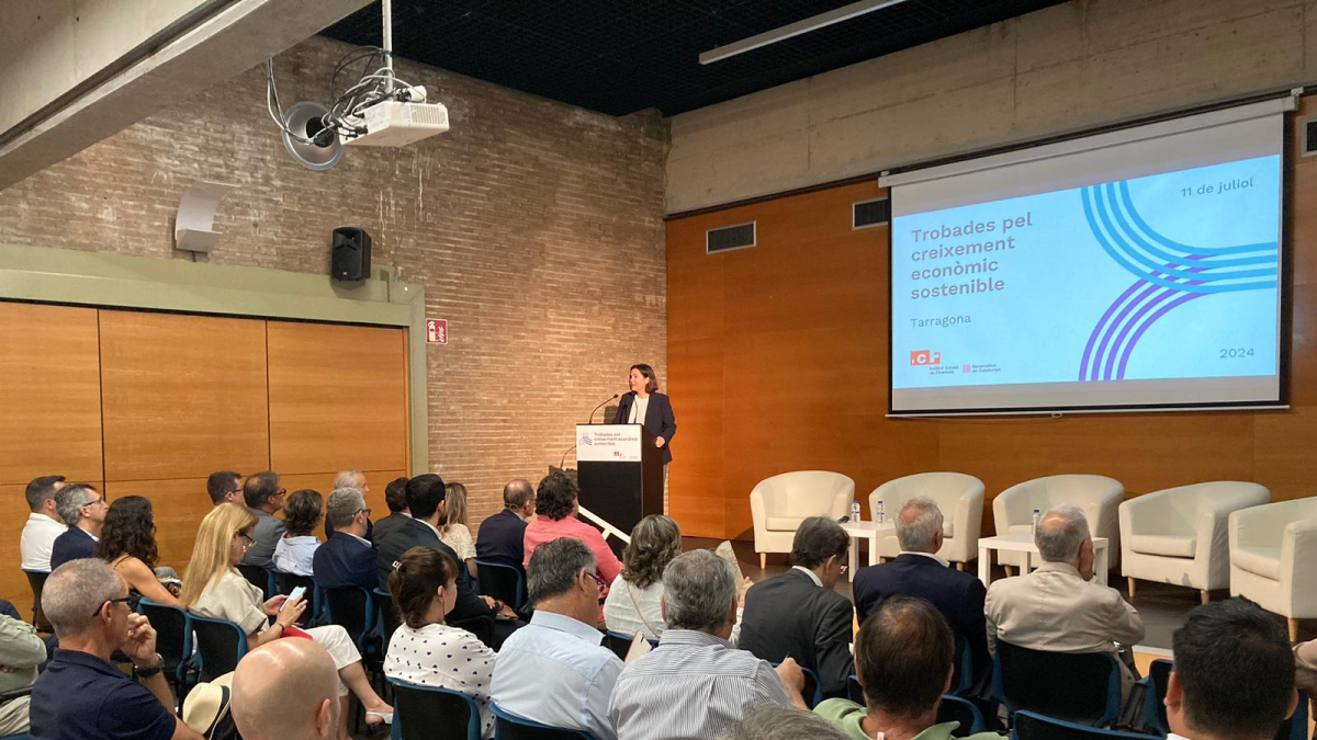 La consejera delegada del ICF, Vanessa Servera, durante su intervención en la TCES de Tarragona.