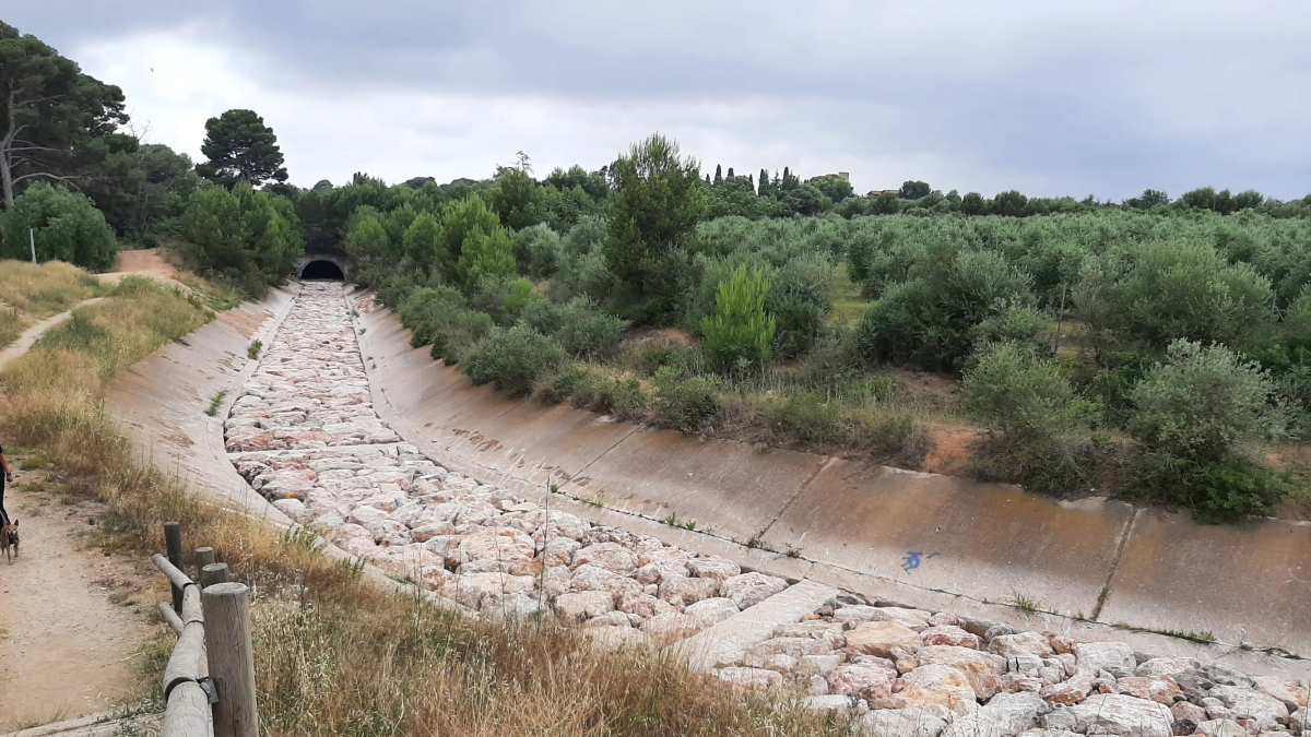 Imatge de les obres al barranc de Pedret.