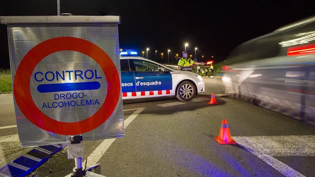 Imagen de un control de tráfico de los Mossos d'Esquadra.
