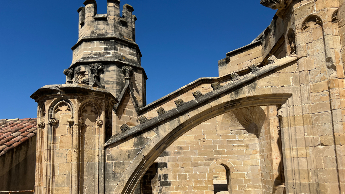 Arbotante y elementos góticos de la cubierta del ábside de la Catedral de Tortosa.