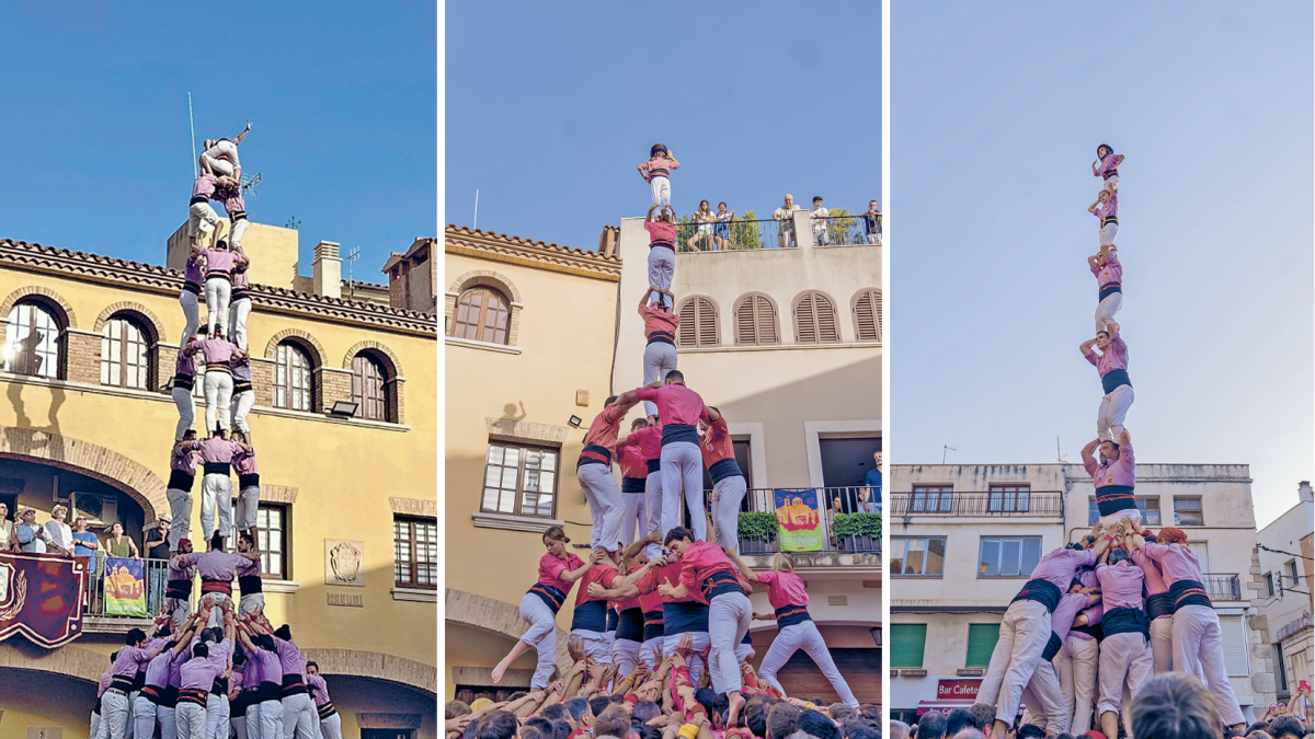 El 3 de 9 amb folre de la Colla Jove, el 4 de 8 amb pilar de la Colla Vella i el pilar de 7 amb folre de la Colla Jove.