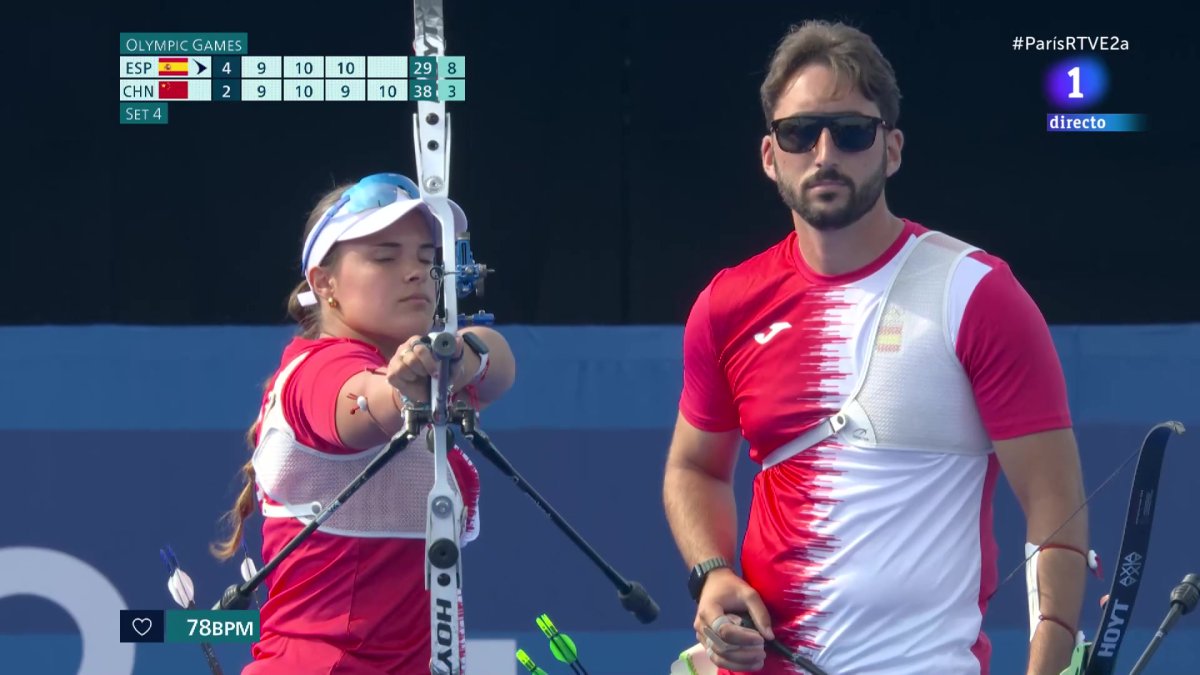 Elia Canales i Pablo Acha a la prova de dobles mixtes.