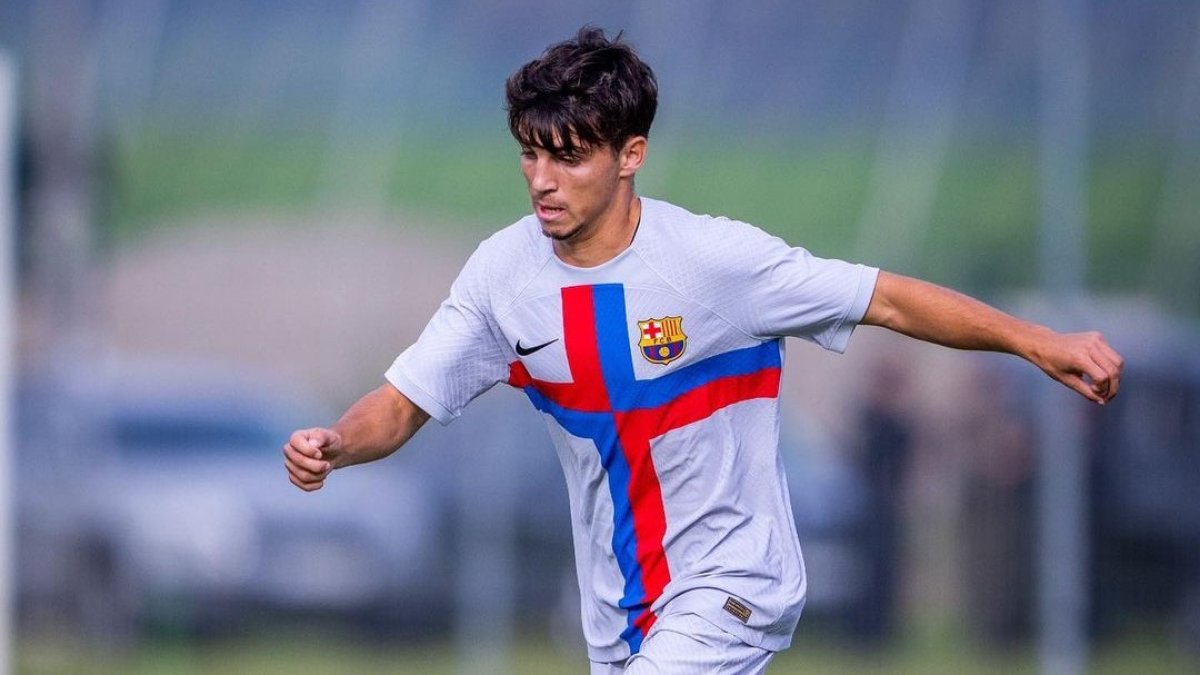 Biel Vicens durante un partido con el Barça.