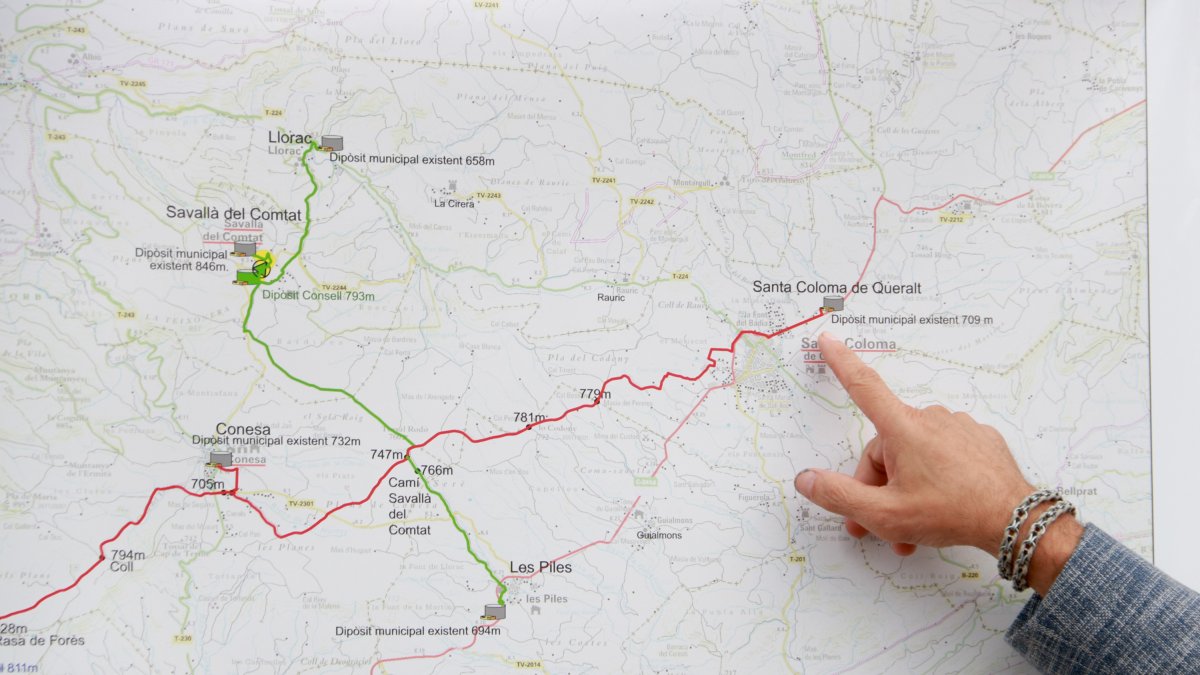 Mapa de la connexió del CAT a Sarral, a la Conca de Barberà