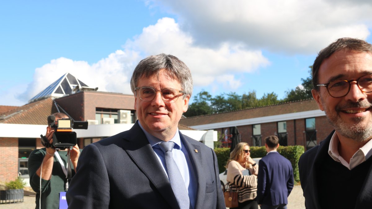 L'expresident Carles Puigdemont durant les jornades de treball a Waterloo