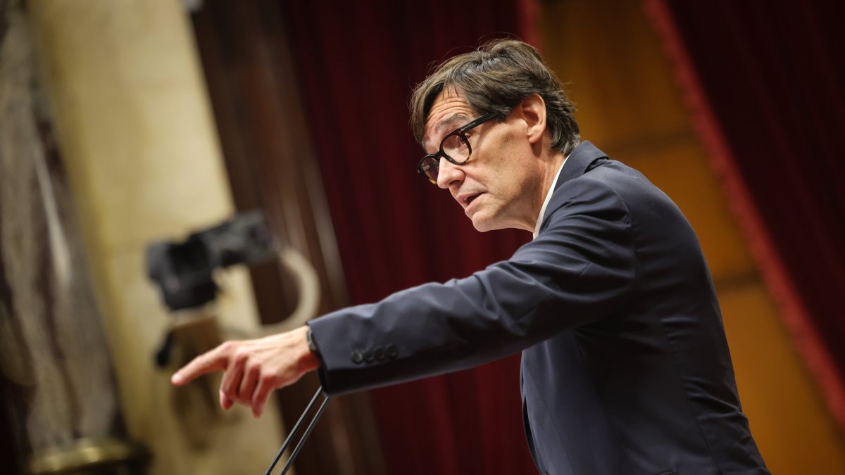 El president de la Generalitat, Salvador Illa, al debat de política general.