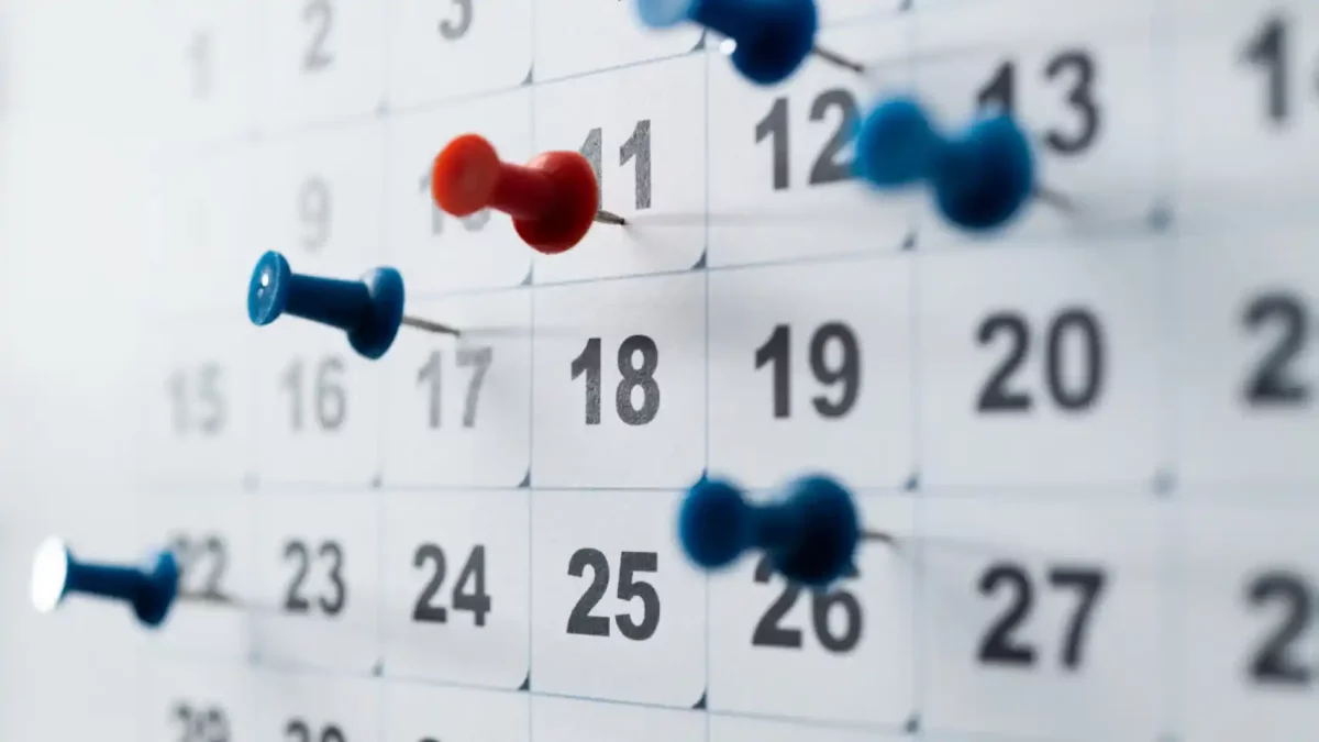 Imatge d’arxiu d’un calendari.