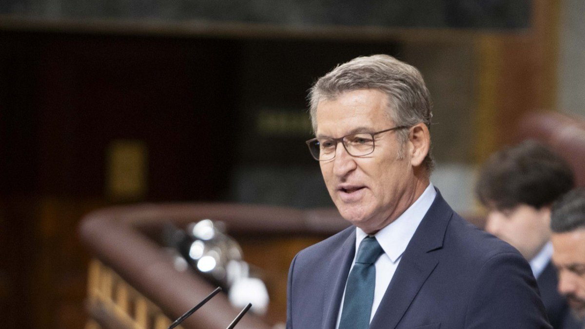 El líder del PP, Alberto Núñez Feijóo, aquest dimecres al Congrés