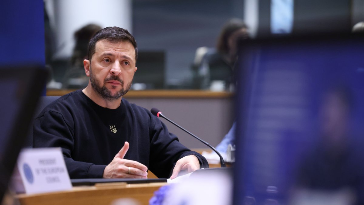 Imatge d'arxiu del president d'Ucraïna, Volodímir Zelenski, a la cimera del Consell Europeu