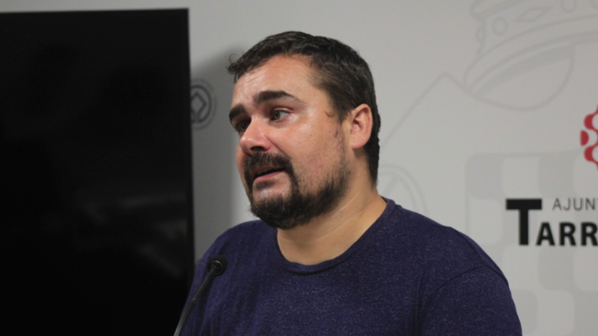 El portaveu Jordi Collado durant la roda de premsa.