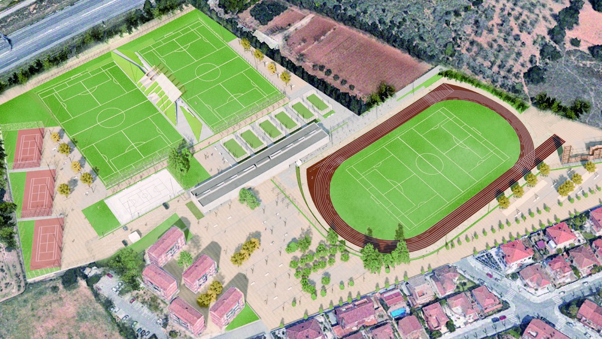 Imagen virtual de la futura Ciudad Deportiva de Vila-seca al completo.