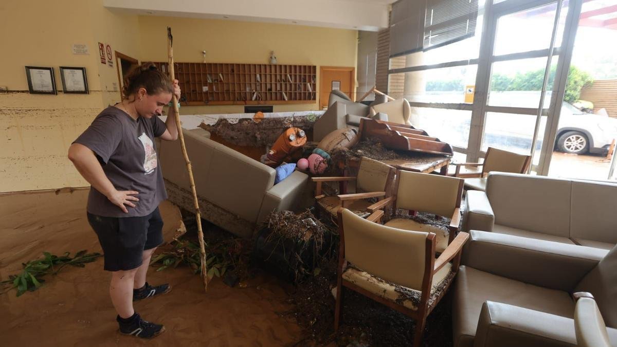 Imatge de l'estat de la residència després del temporal.