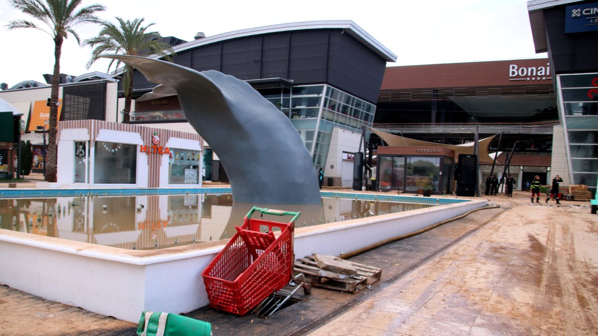 El centro comercial de Bonaire, en Aldaia, afectado por la DANA.