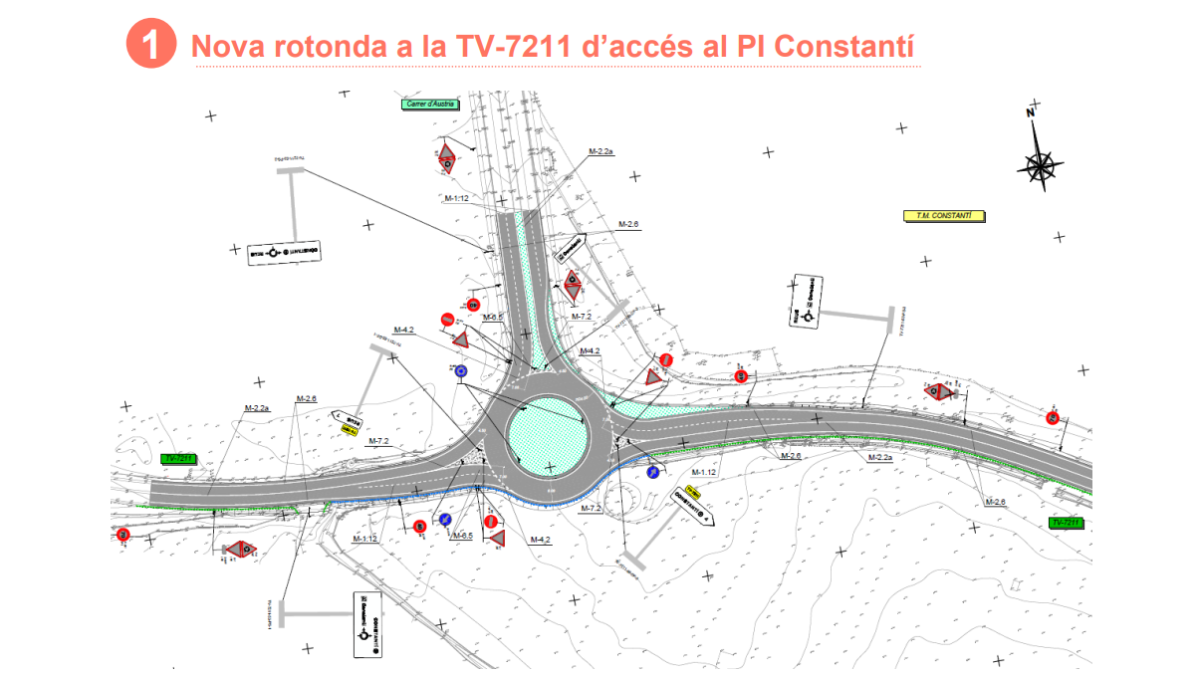 Plànol de la rotonda d'accés en el Polígon.