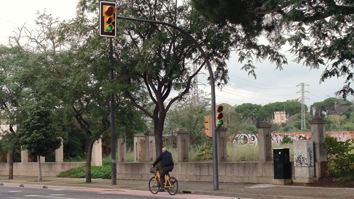 Usuari de La Ganxeta pel carril bici de la carretera d’Alcolea del Pinar.