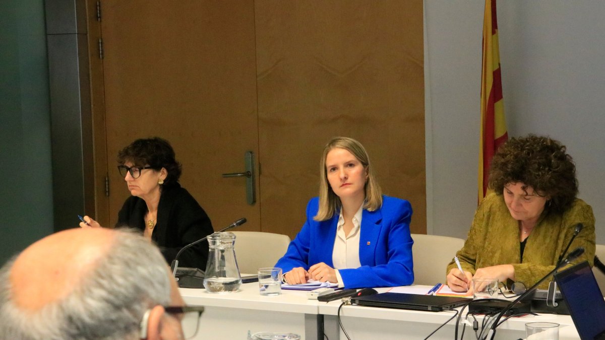 La consellera de Drets Socials, Mònica Martínez Bravo, y otras responsables del departamento reunidas con entidades y familias acogedoras.