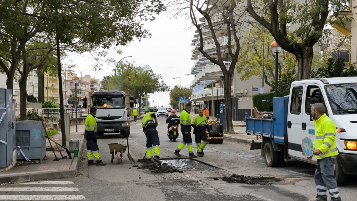 Tareas de mejora del pavimento.