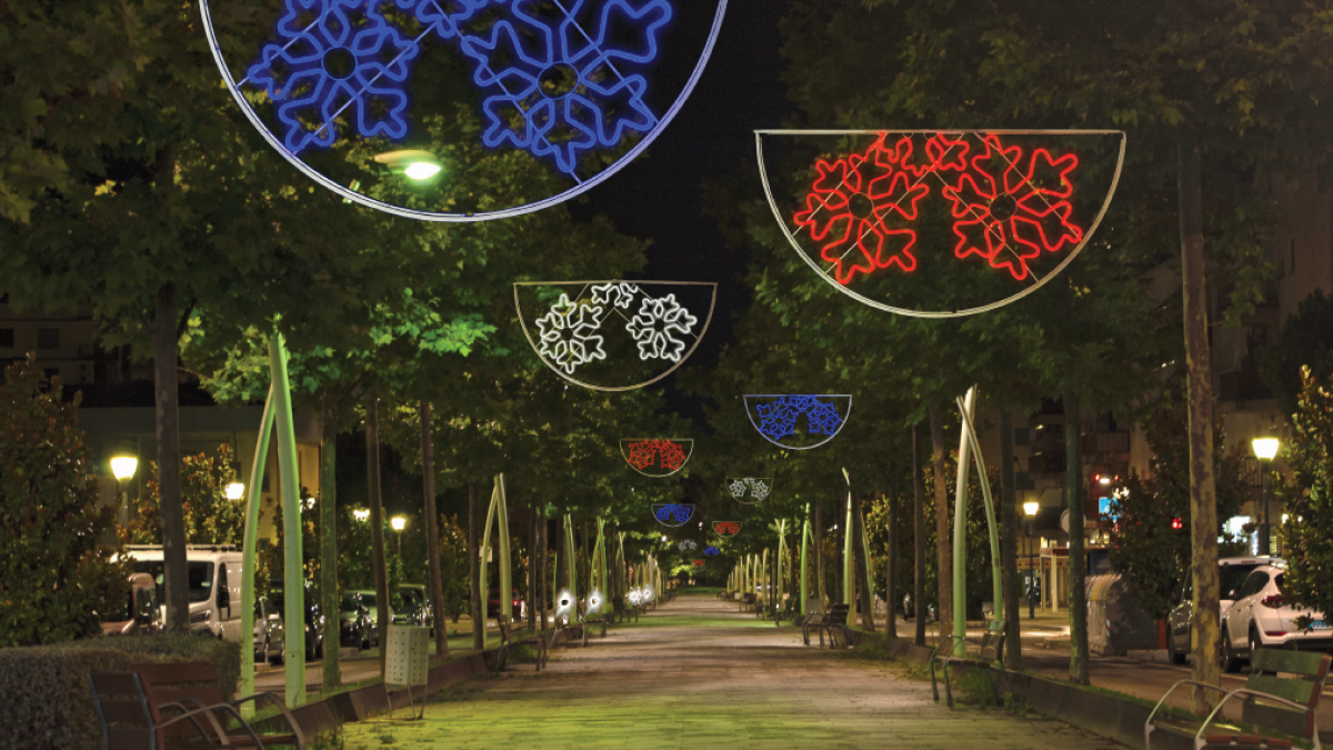 Imatge d’arxiu de les llums de Nadal a la rambla de Cam