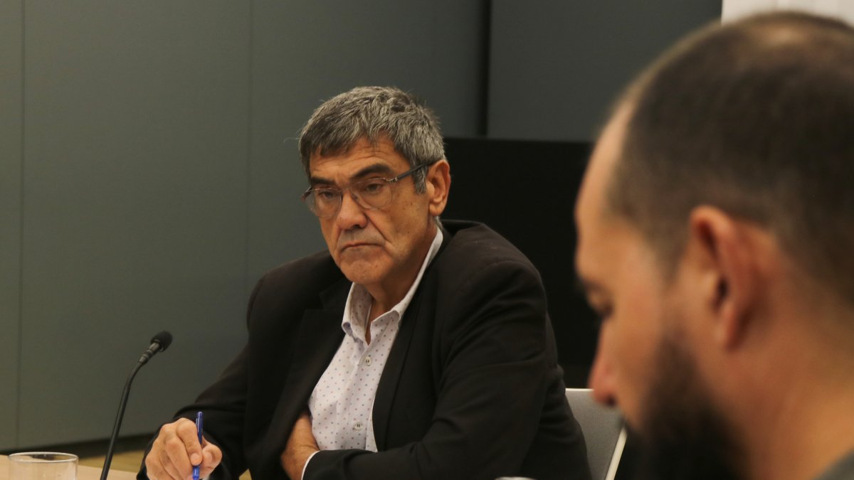 El delegado del Gobierno en las Terres de l'Ebre, Joan Castor Gonell, durante la reunión.