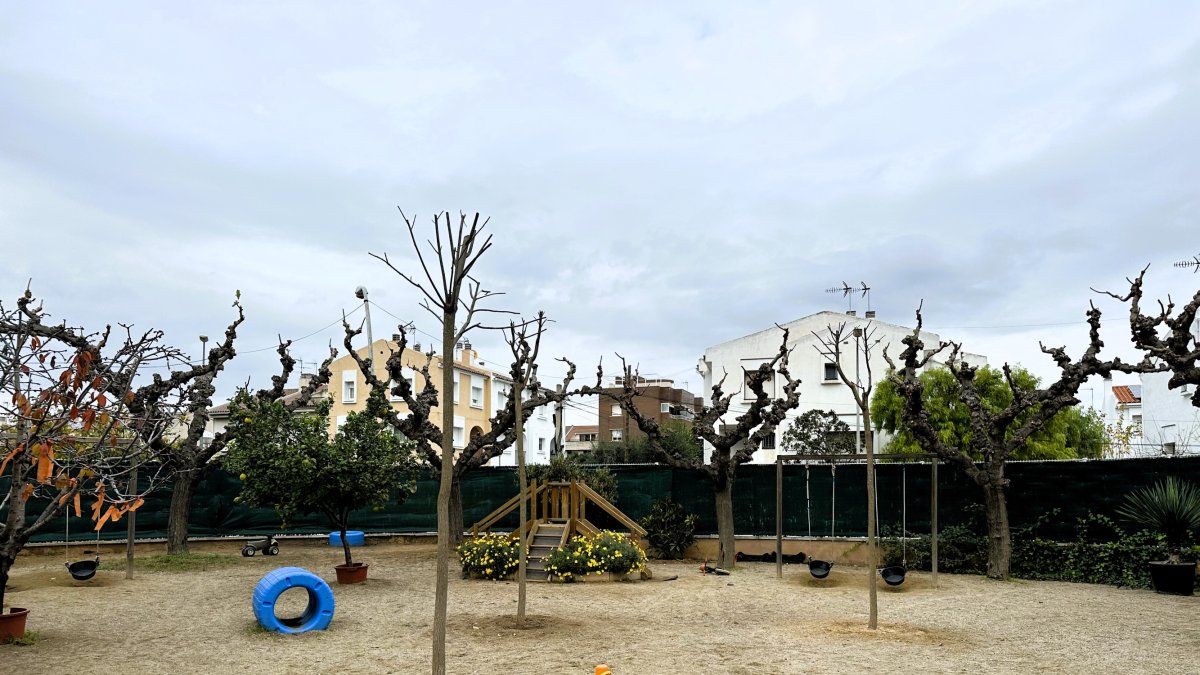Plantación de arbolado en uno de los centros docentes.