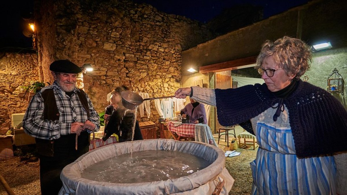 Imagen de una de las escenas del Pesebre dels Estels de la Masia de Castelló.