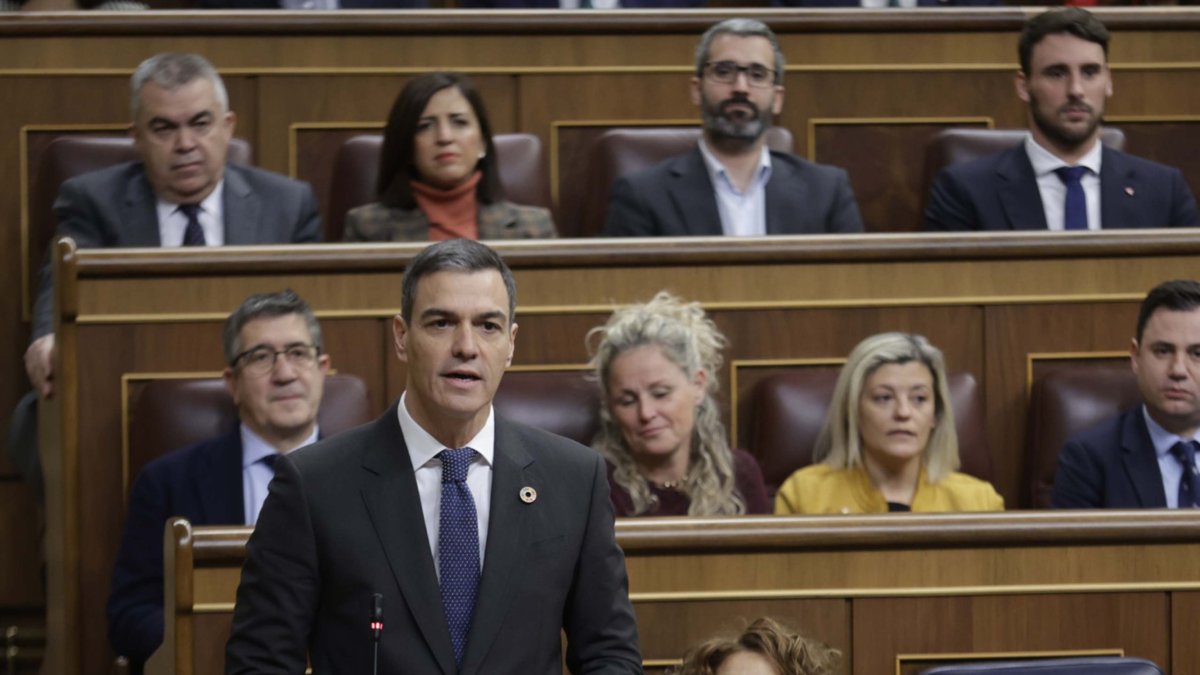 El president espanyol, Pedro Sánchez, a la sessió de control del Congrés