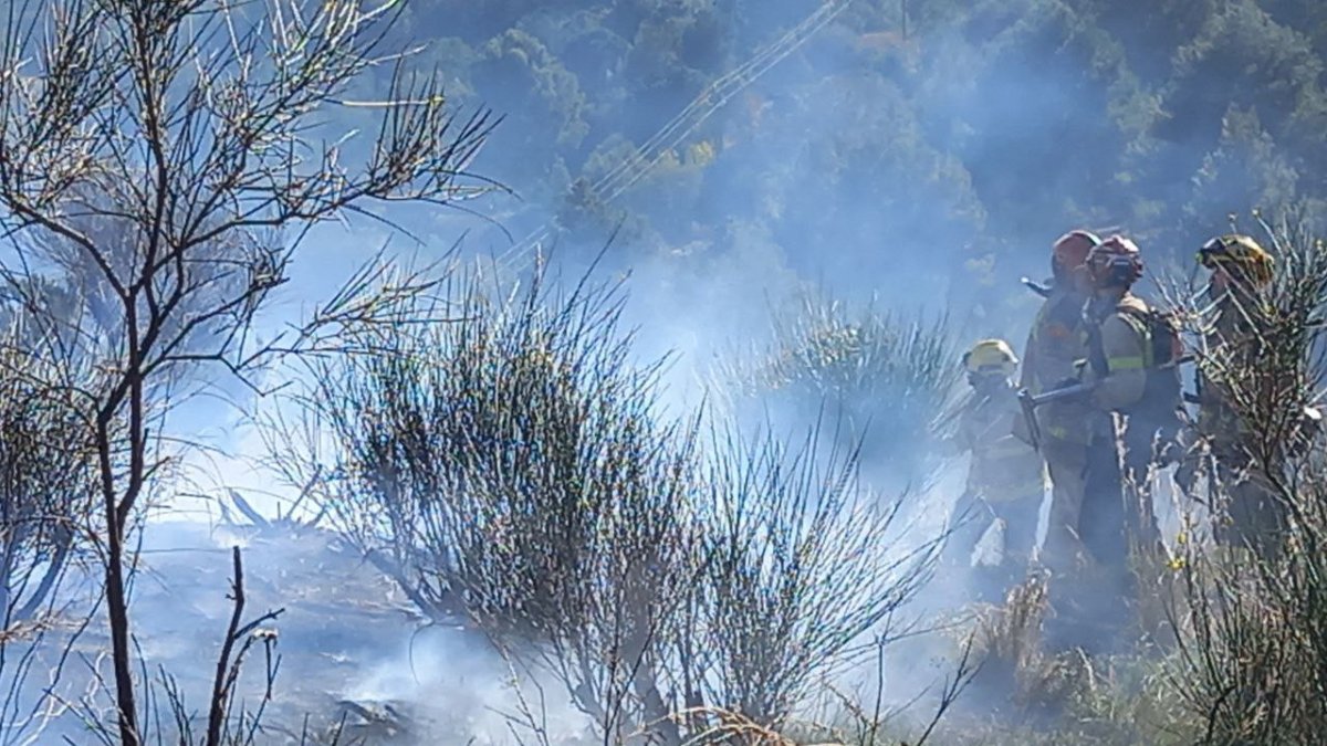 Imagen de los Bomberos al incendio.