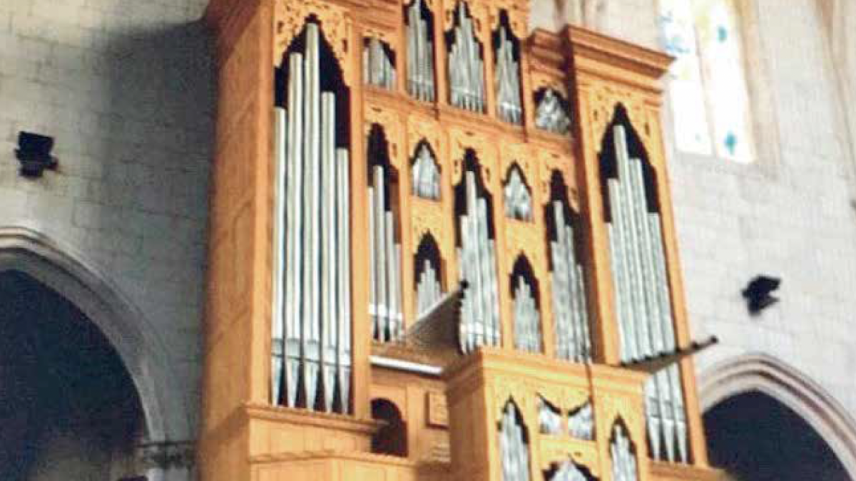 Imagen virtual de cómo se vería el nuevo órgano en la Prioral de Sant Pere al ser colocado en el lugar correspondiente al antiguo órgano.