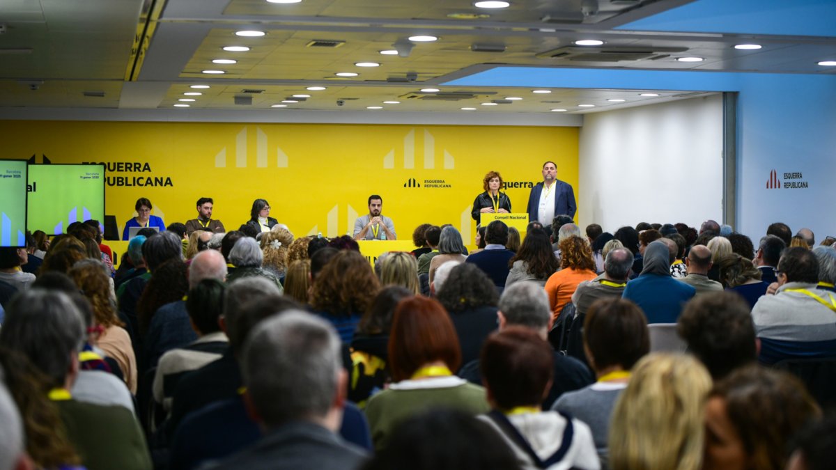 Consejo Nacional de ERC, con Oriol Junqueras i Elisenda Alamany en el atril