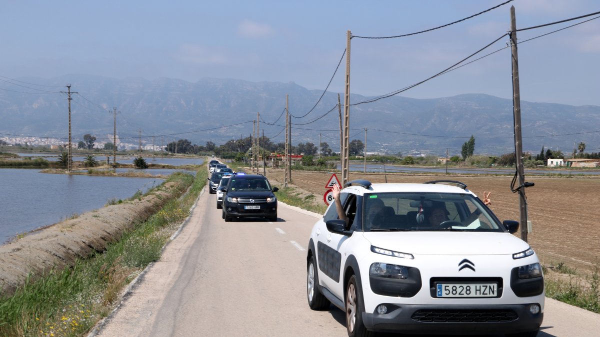 Imagen de archivo de la marcha lenta para denunciar el retraso de la tramitación del proyecto ejecutivo por mejorar la carretera de Poble Nou del Delta.