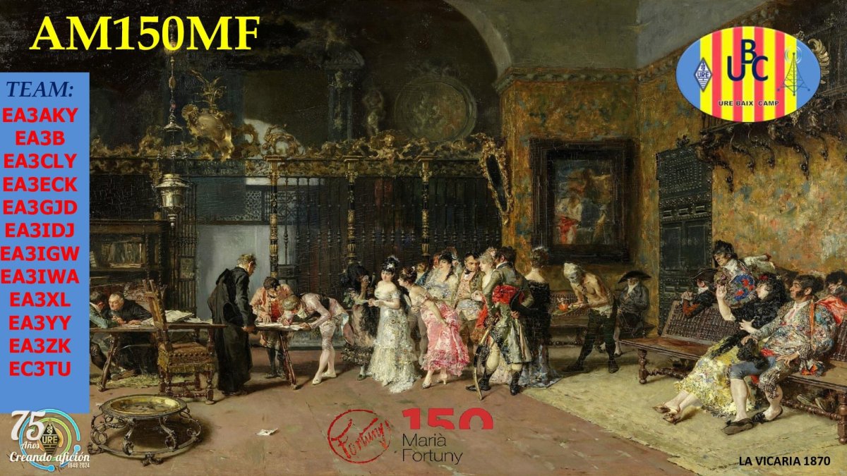 Imatge de la targeta que ha creat la secció del Baix Camp de la URE, amb la il·lustració de ‘La Vicaria’, quadre de Marià Fortuny