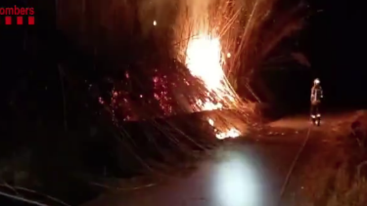 Imagen del incendio de vegetación de ayer por la noche.