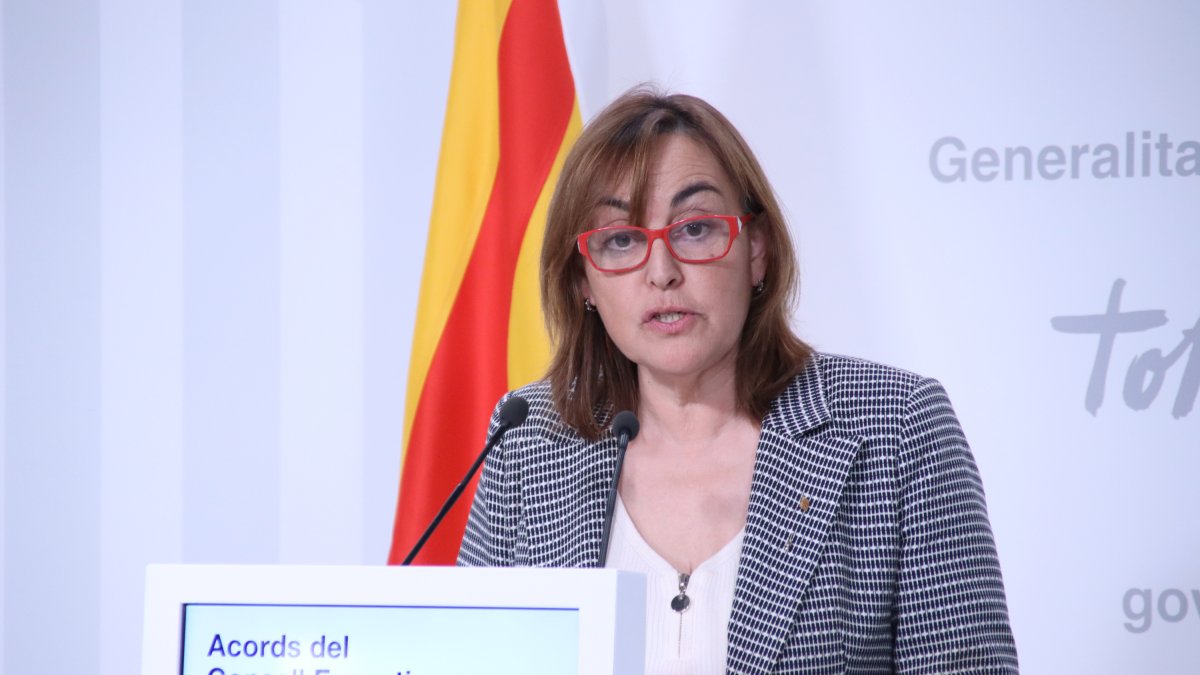 La portaveu del Govern, Sílvia Paneque, durant la roda de premsa després de la reunió del Consell Executiu.