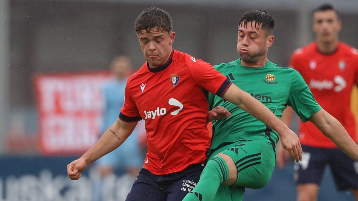 Jaume Jardí durant el partit contra l'Osasuna Promesas.